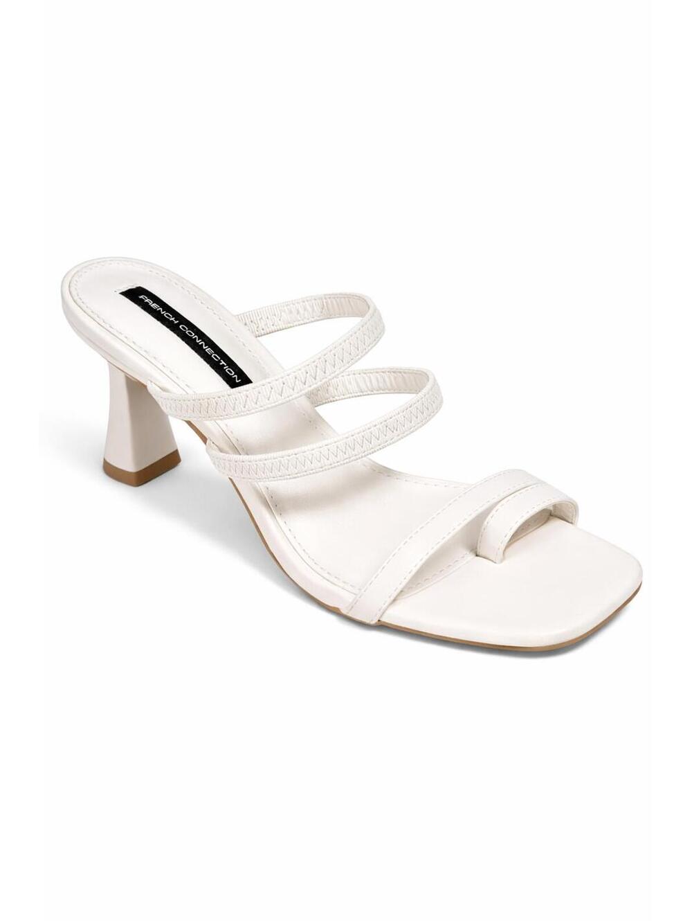 French Connection White Strappy Block Heel Sandal Womens US 9.5 NWB